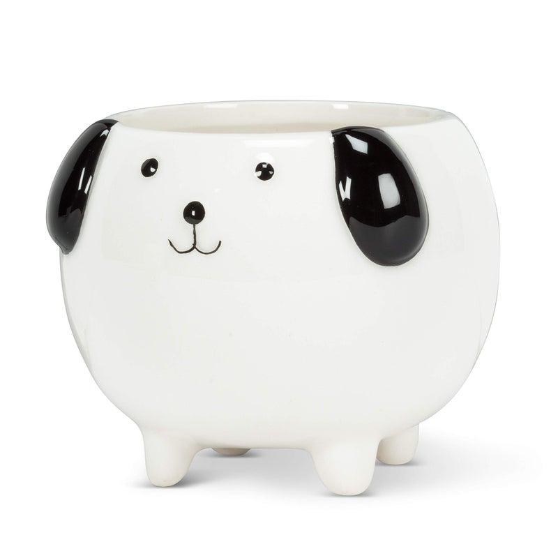 Abbott Collection Mini Dog with Legs Planter - Ceramic, White (3"" H) - Image 2